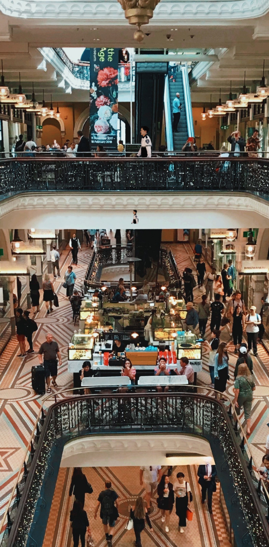 A crowded shopping mall image