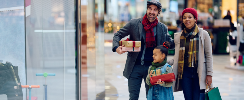 A family of 3 shopping
