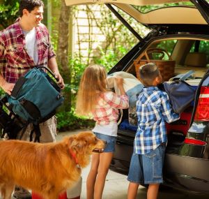 Family packing car for travel