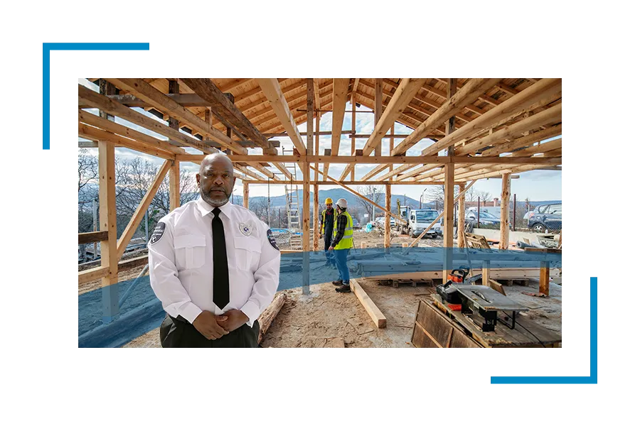 Security guard on construction site
