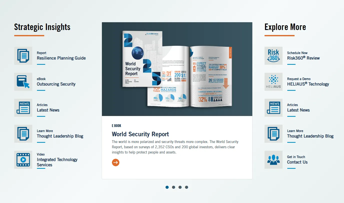 Screenshot of the new security resources hub.